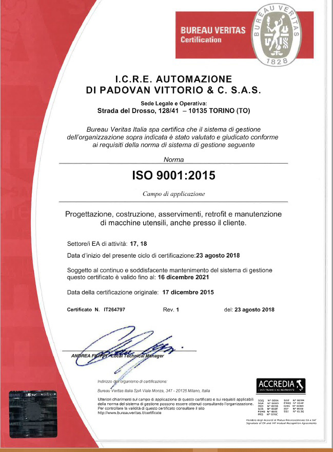 Certificato ISO 9001